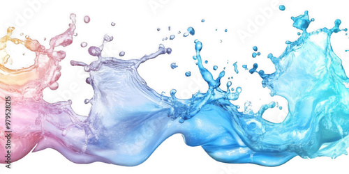 Abstract Water Wave Art, Crystal Clear Liquid Swirl and Motion Design On transparent Background photo