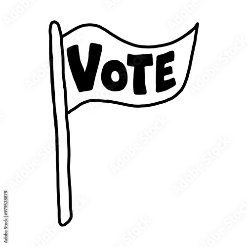 Vote Black and White Flag Election Campaign Democracy Voting Graphic