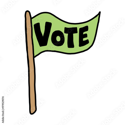 Vote Green Flag Election Campaign Democracy Voting Graphic