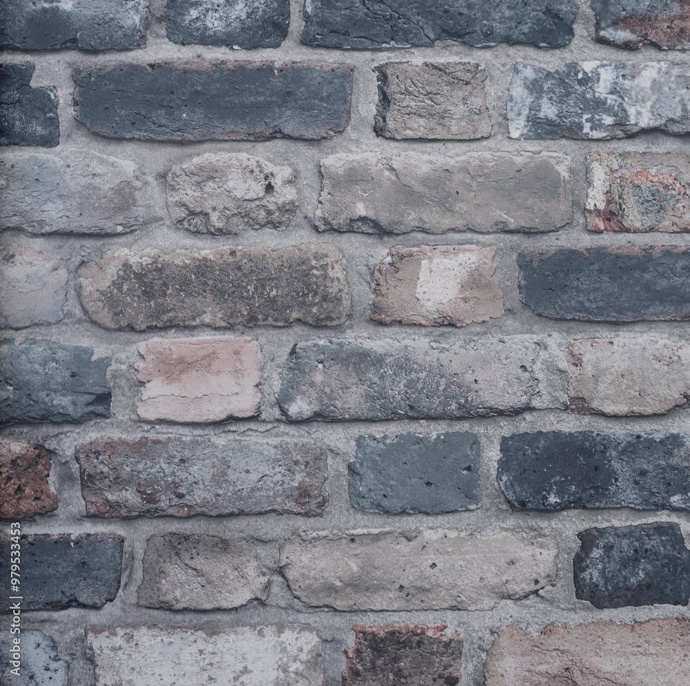 Fototapeta premium coloured old brick wall texture background