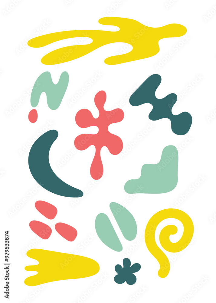 Abstract doodle hand drawn trendy contemporary abstract shapes element colorful vector design Abstract doodle hand drawn trendy contemporary abstract shapes element colorful vector design