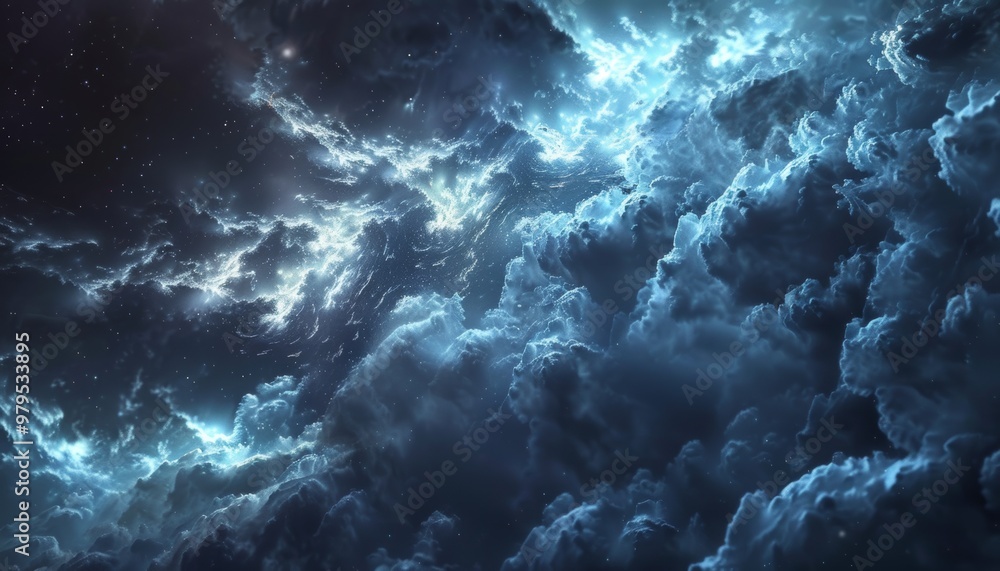 Dramatic and Mystical Stormy Clouds in the Ethereal Skies Dramatic and Mystical Stormy Clouds in the Ethereal Skies