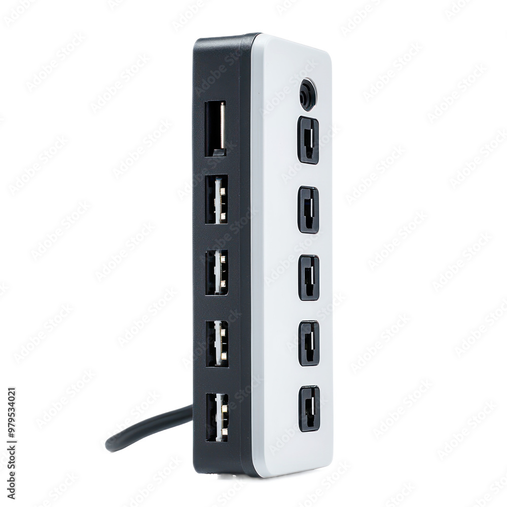 Power Strip side view isolate on transparent background Power Strip side view isolate on transparent background