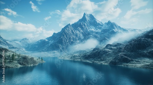 Wallpaper Mural Panoramic view on snow-capped mountains Torontodigital.ca