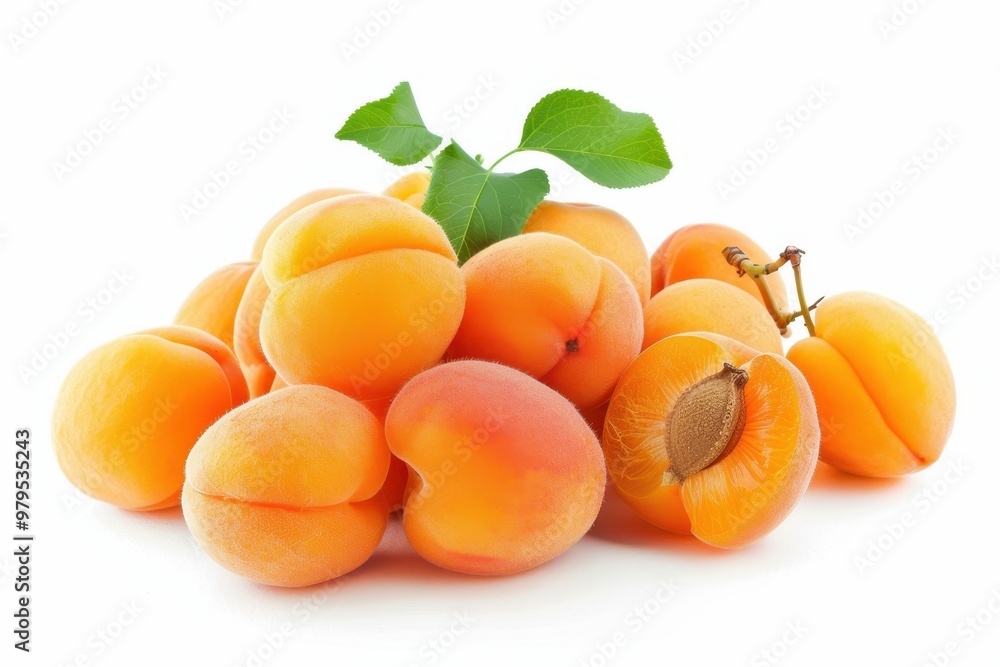 Apricots on white background Apricots on white background