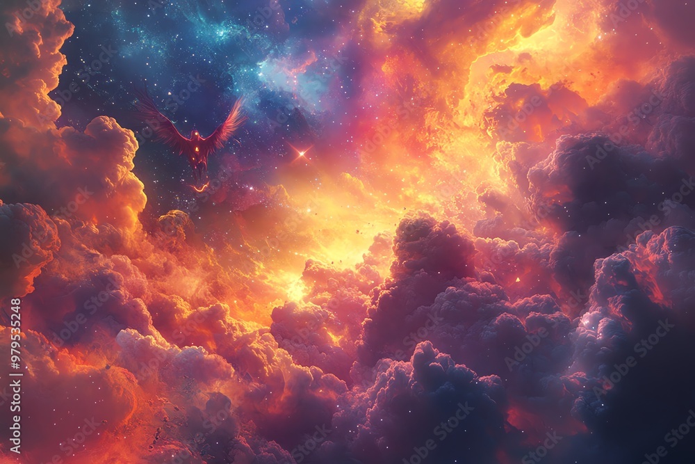 Obraz premium Aerial perspective of a fantastical universe