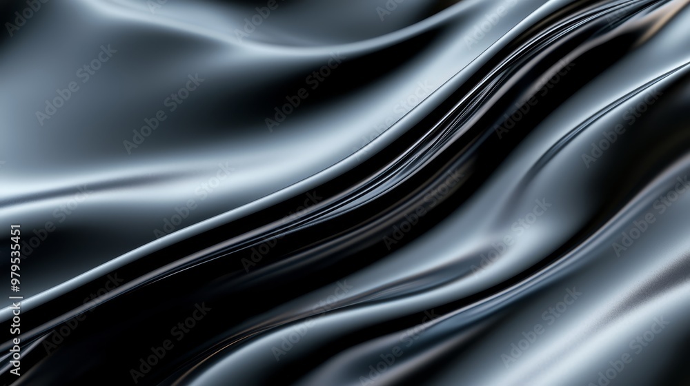 A tight shot of undulating wavy lines at the top and bottom of a black fabric, with distinct wavy patterns apparent at the fabric's bottom A tight shot of undulating wavy lines at the top and bottom of a black fabric, with distinct wavy patterns apparent at the fabric's bottom
