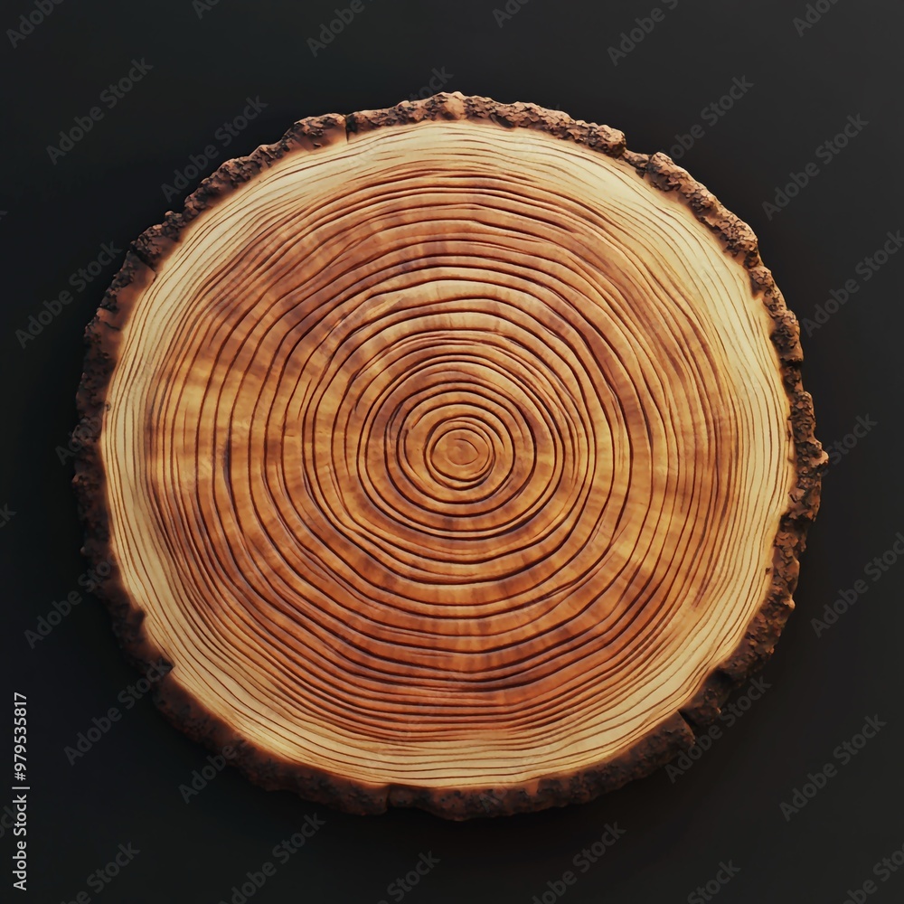 3D Tree Rings Icon: Circular Patterns Showing Tree Age Illustration Logo 3D Tree Rings Icon: Circular Patterns Showing Tree Age Illustration Logo