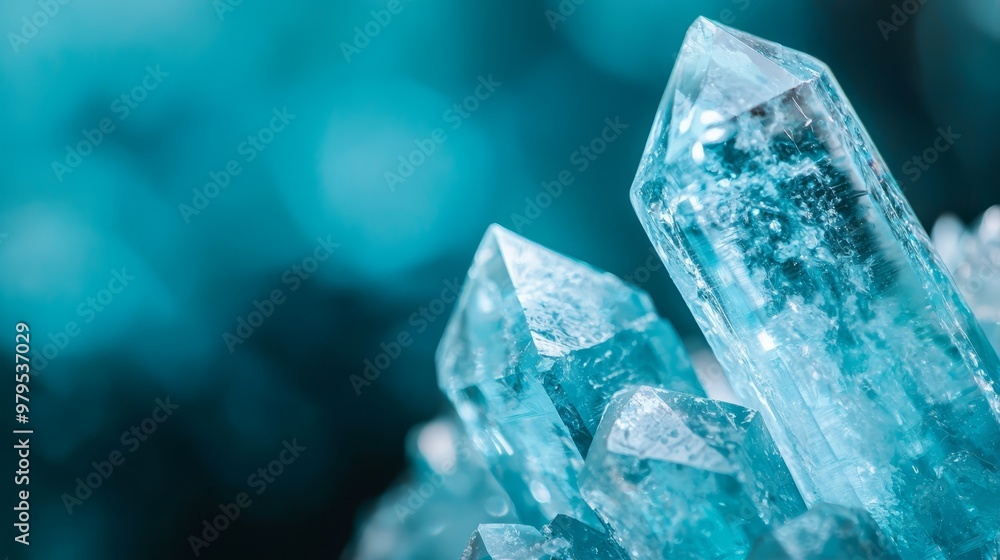crisp blue crystals atop, contrasting black background nearby, trees' blurred silhouette in distant blue backdrop crisp blue crystals atop, contrasting black background nearby, trees' blurred silhouette in distant blue backdrop