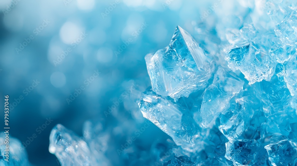 A stack of ice cubes on a blue countertop, adjacent to another stack A stack of ice cubes on a blue countertop, adjacent to another stack