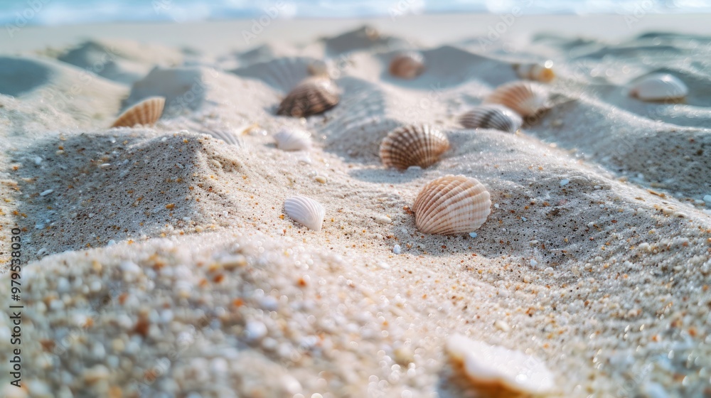 A close-up view of the soft, white sand of Patong Beach, with tiny grains glistening under the sun and delicate seashells scattered along the shore. A close-up view of the soft, white sand of Patong Beach, with tiny grains glistening under the sun and delicate seashells scattered along the shore.