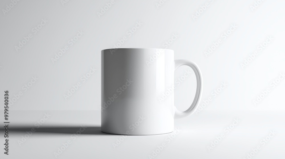 Obraz premium A Minimalist White Mug Capturing Simplicity and Style in a Contemporary Setting for Daily Coffee Enjoyment