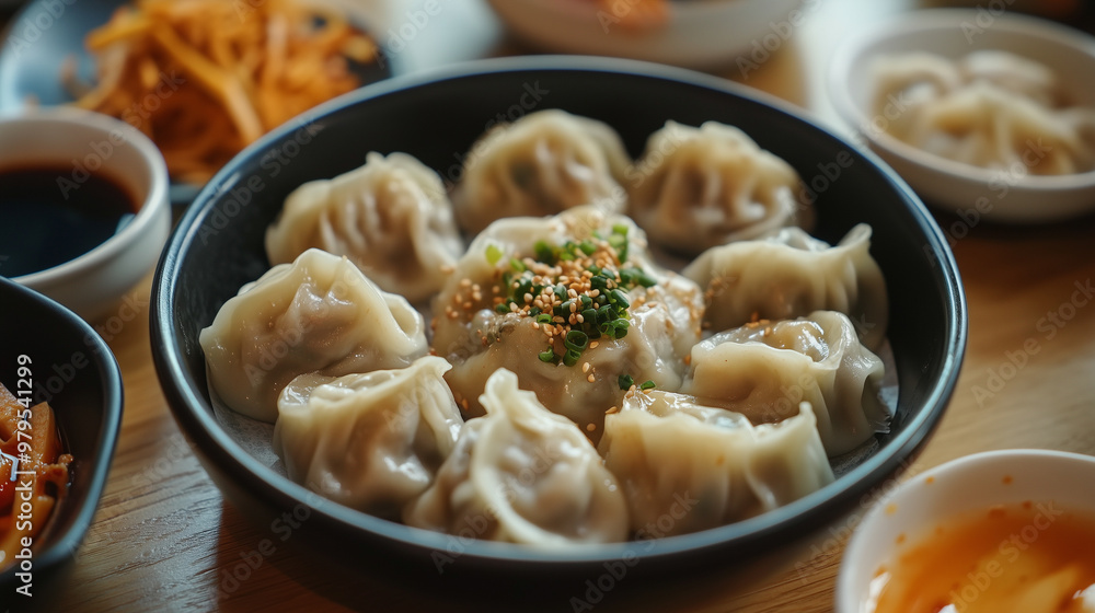 Korean dumplings with green onion Korean dumplings with green onion