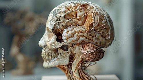 Human Brain and Skull Anatomy Model