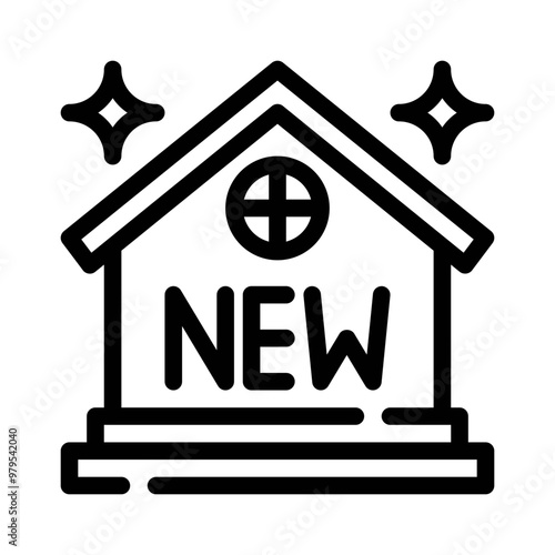 new home line icon