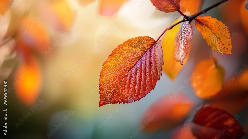 A leaf up-close on a tree branch, background of foreground leaves softly blurred A leaf up-close on a tree branch, background of foreground leaves softly blurred