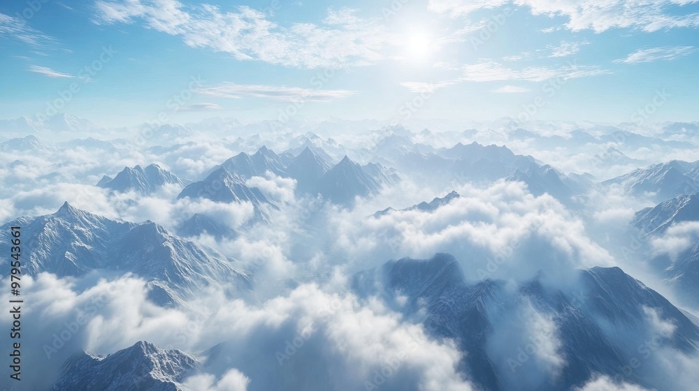 Fototapeta premium Panoramic view of the mountains / A panoramic view on Alps winter mountains