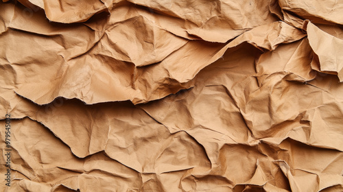Wallpaper Mural Crumpled brown paper texture with irregular folds and creases, creating a rough, layered pattern. The surface has a natural and tactile appearance. Torontodigital.ca