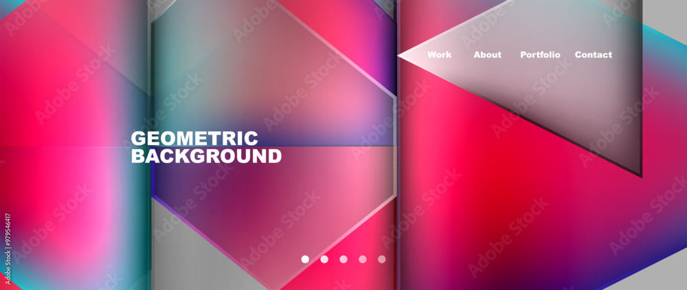 Metal triangles with colorful bright triangles. Geometric modern minimalist design template Metal triangles with colorful bright triangles. Geometric modern minimalist design template