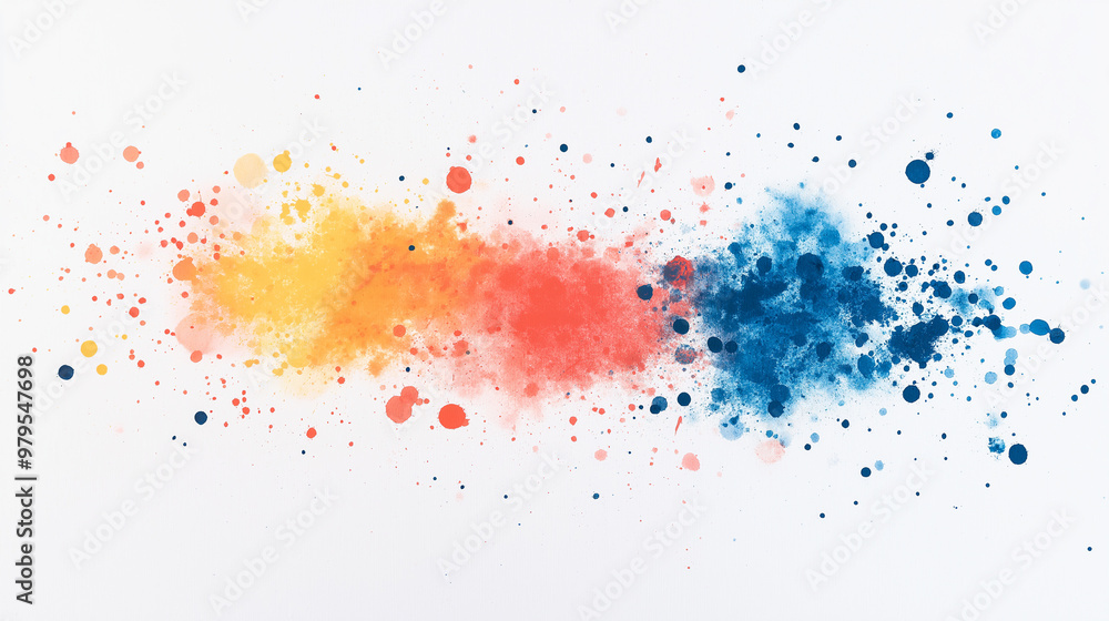 A colorful explosion of smoke and dust, with a rainbow of colors A colorful explosion of smoke and dust, with a rainbow of colors