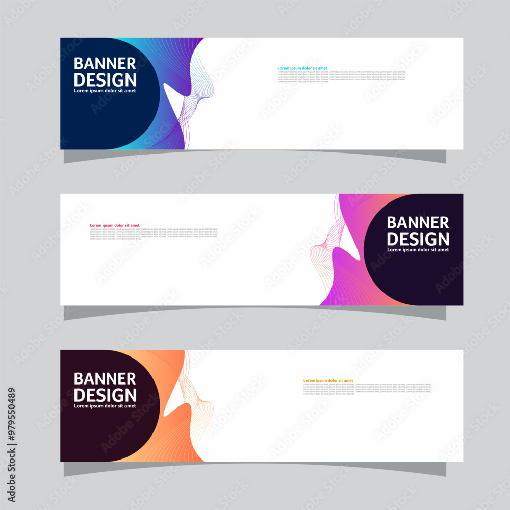 Vector set of landscape banner background design concept. Colorful background business layout template Vector set of landscape banner background design concept. Colorful background business layout template