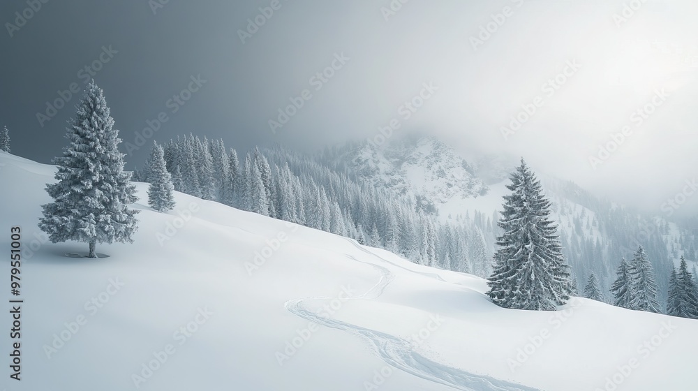 Obraz premium Panoramic view of the mountains / A panoramic view on Alps winter mountains
