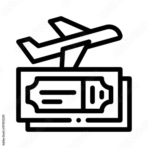 flight ticket line icon