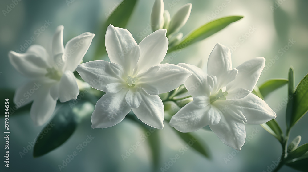 Obraz premium Close-up of Blooming Jasmine Flower from Multiple Angles