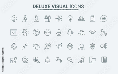 Client experience and feedback, call center advices, information help, answer to question thin black outline symbols vector illustration. Technical support service for customers line icons set.
