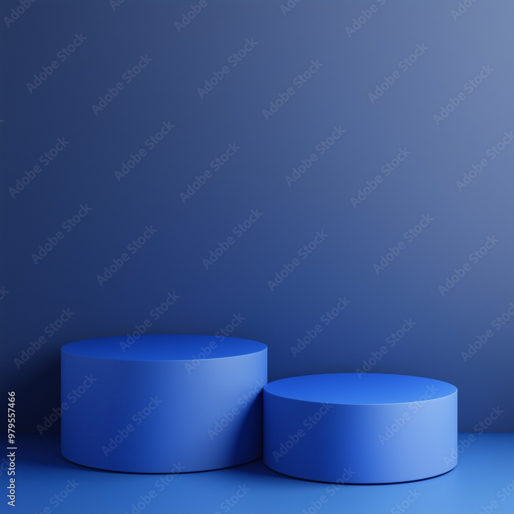 podium on blue background podium on blue background