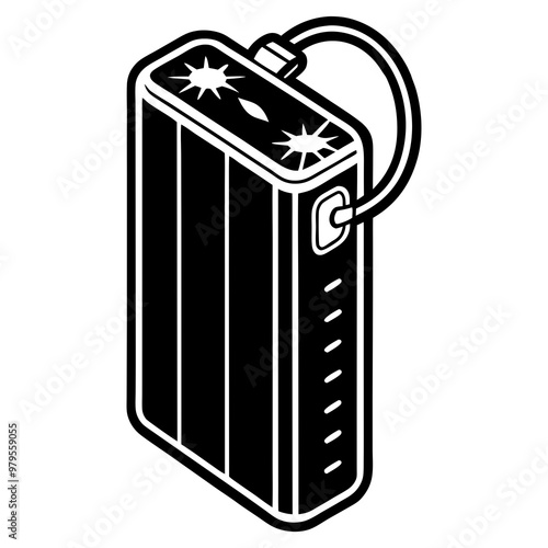 Portable Charger Silhouette vector illustration