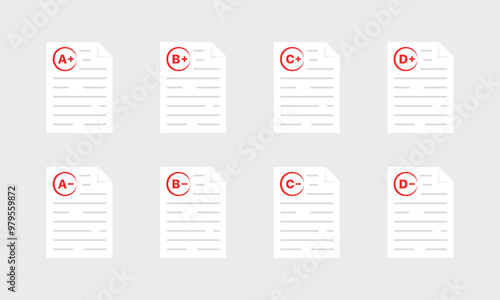 Evaluation set icons. Flat style. Vector icons.