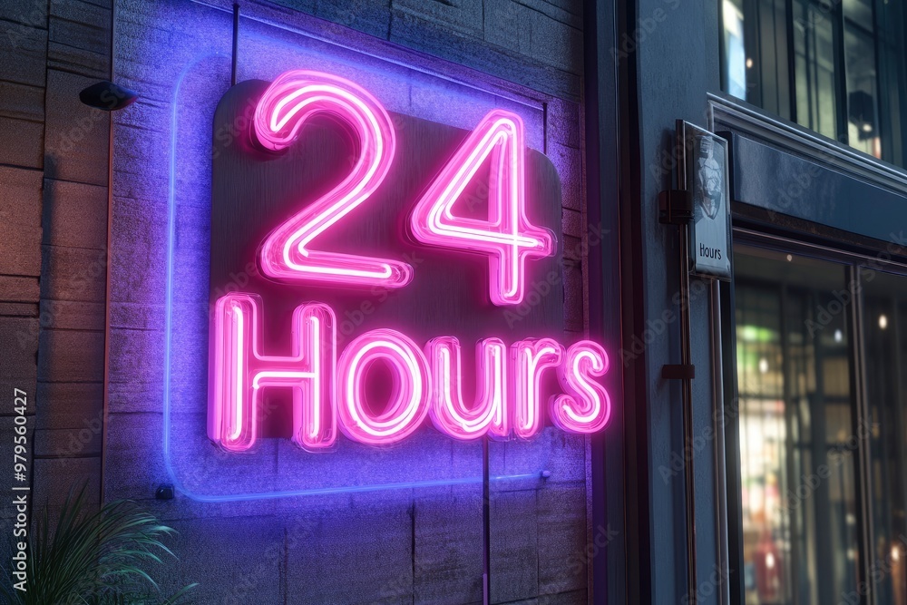 Obraz premium 3D illustration of neon letter sign with the quote 