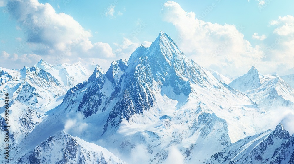 Obraz premium Winter mountain fir forest snowy panorama 