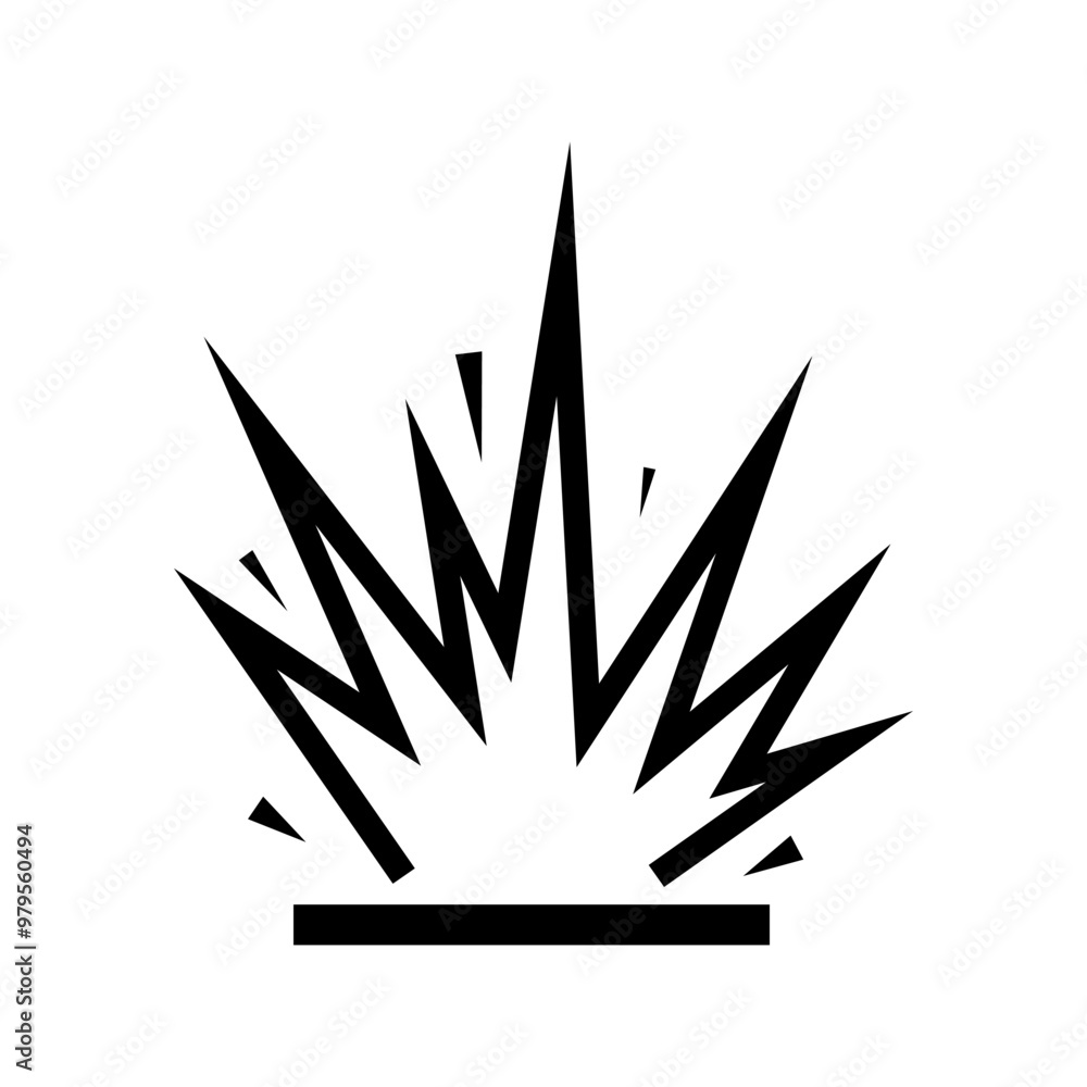 Explosion icon. Silhouette style. Vector icons. Explosion icon. Silhouette style. Vector icons.