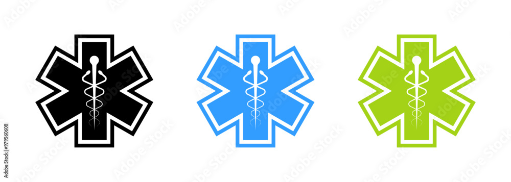 Medicine sign set icons. Flat and silhouette style. Vector icons. Medicine sign set icons. Flat and silhouette style. Vector icons.