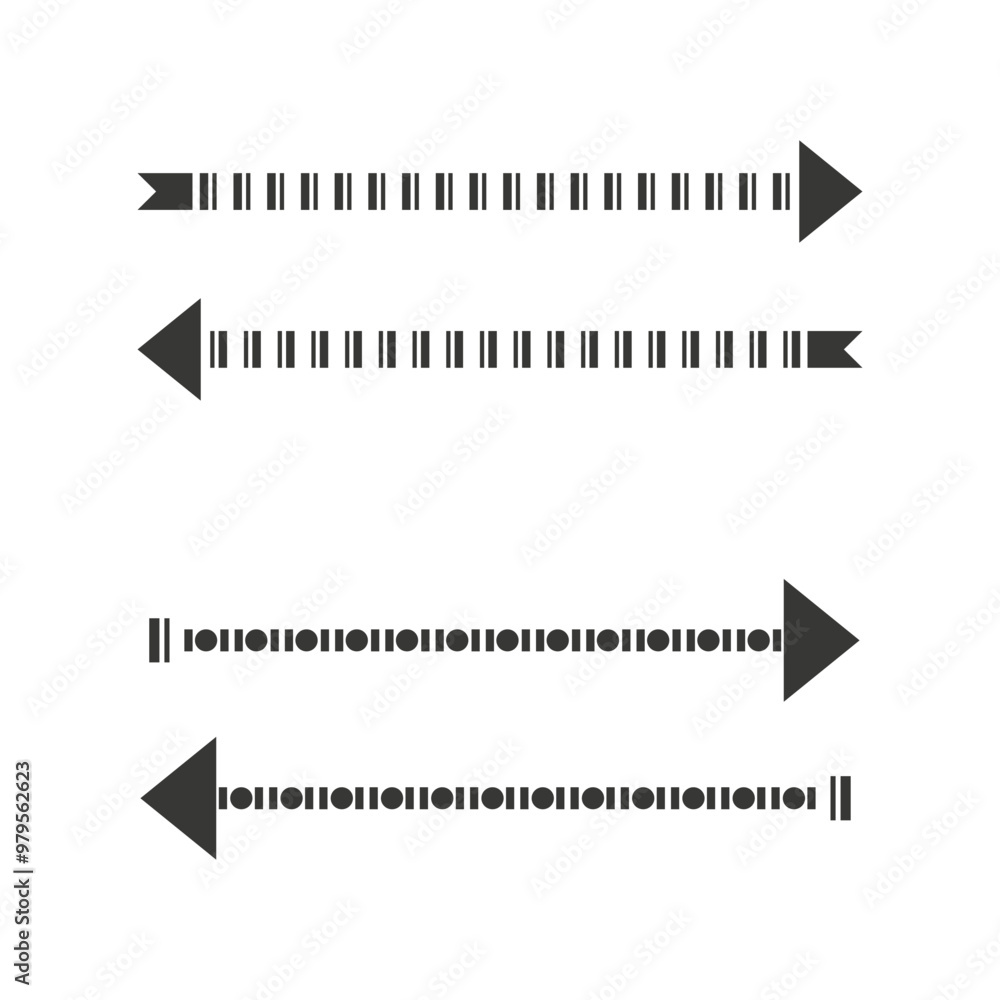 Abstract arrows with dashed lines. Geometric direction symbols. Minimalist vector design. Navigation concept. Abstract arrows with dashed lines. Geometric direction symbols. Minimalist vector design. Navigation concept.