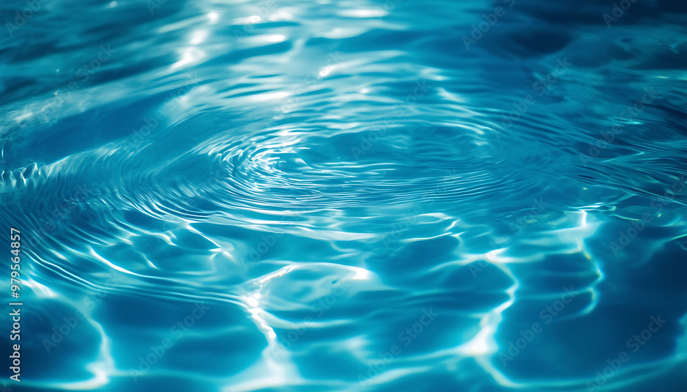 Abstract Ripples and Reflections on a Blue Water Surface