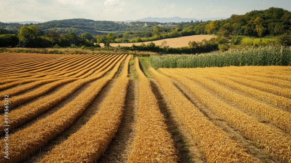 Freshly harvested crops laid out in a field, drying in the sun before being processed. Freshly harvested crops laid out in a field, drying in the sun before being processed.