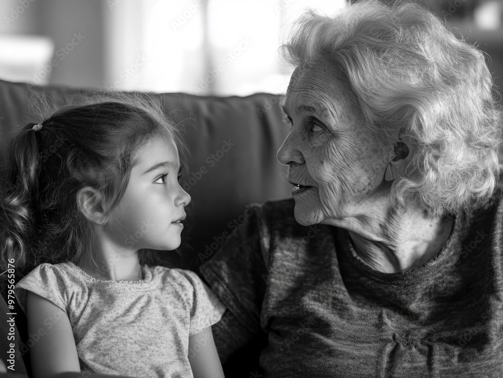 Intimate Moment: Old Woman and Young Girl Intimate Moment: Old Woman and Young Girl