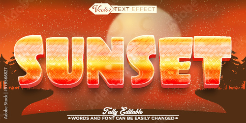 Sunset Vector Editable Text Effect Template