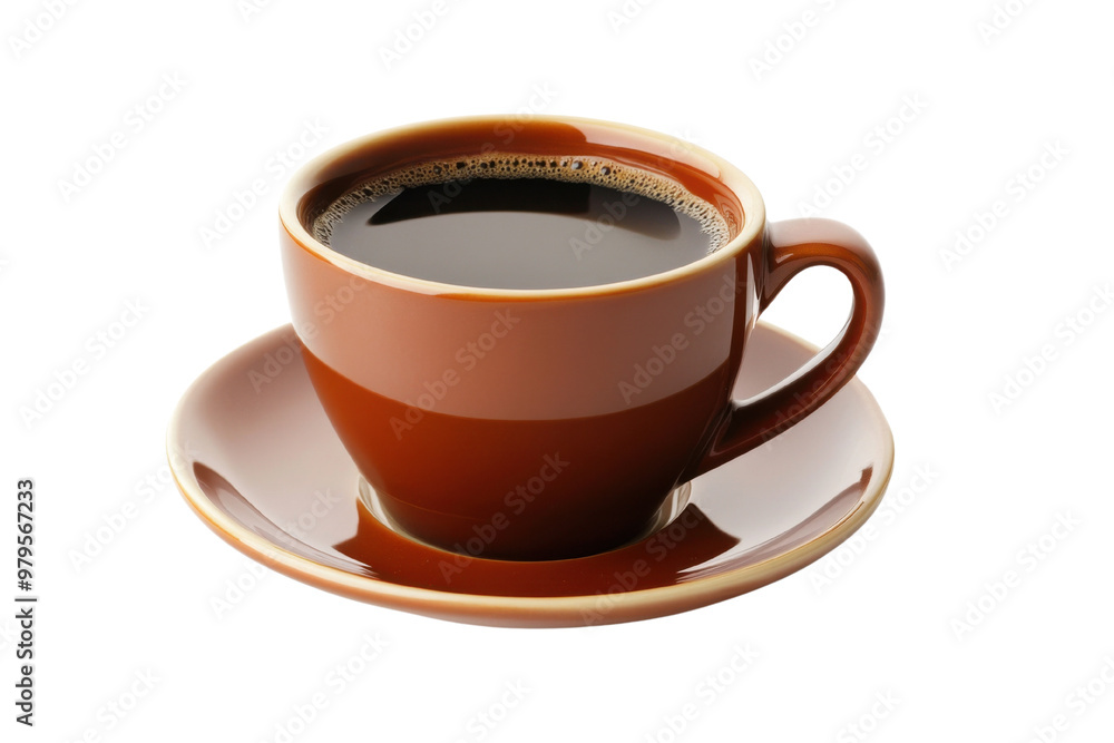 Obraz premium PNG steaming cup of coffee on a saucer