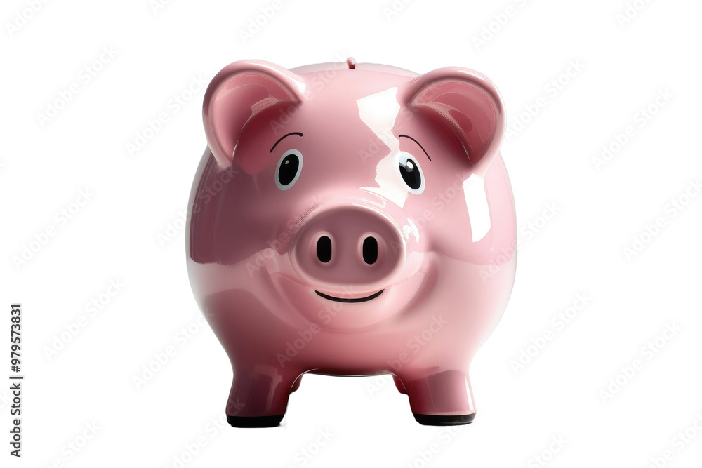 Single pink piggy bank, centered, pristine reflection on a seamless white expanse, soft shadow indicating light source from the upper left, high resolution, sharp focus capturing all textures Single pink piggy bank, centered, pristine reflection on a seamless white expanse, soft shadow indicating light source from the upper left, high resolution, sharp focus capturing all textures