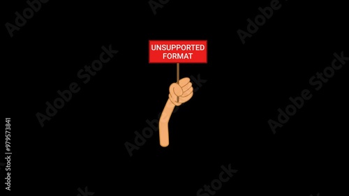 Unsupported Format Red Signboard Animation photo