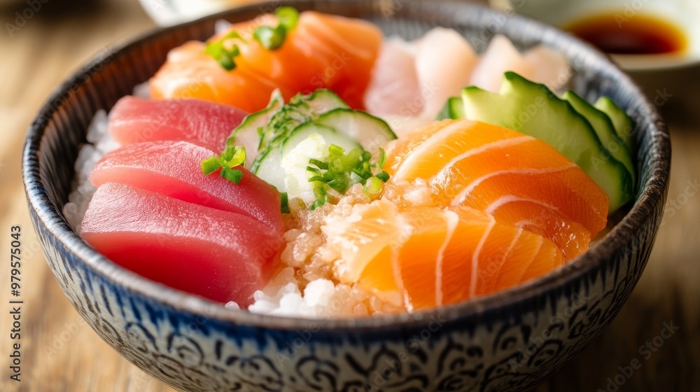 Japanese sashimi over rice Japanese sashimi over rice