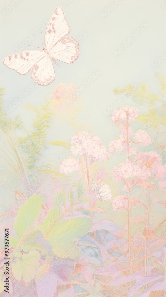 Cute butterfly in garden backgrounds pattern flower. Cute butterfly in garden backgrounds pattern flower.