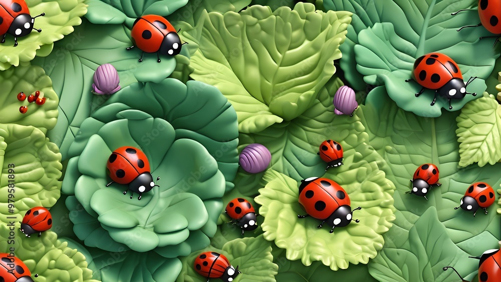 Ladybugs, snails, and butterflies could be scattered around the wallpaper, interacting with the cabbage characters or crawling across the leaves. Ladybugs, snails, and butterflies could be scattered around the wallpaper, interacting with the cabbage characters or crawling across the leaves.
