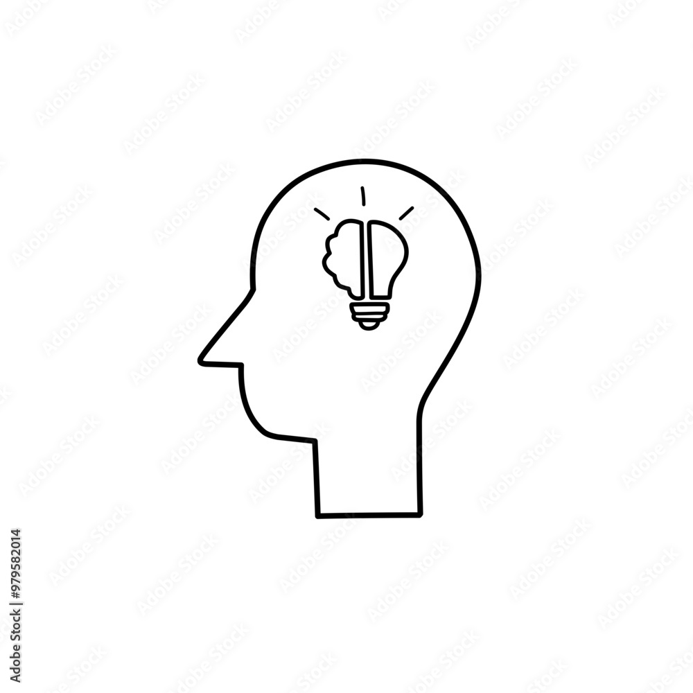 head icon with elements inside head icon with elements inside