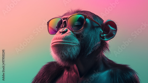 Wallpaper Mural Cool chimp with sunglasses Torontodigital.ca