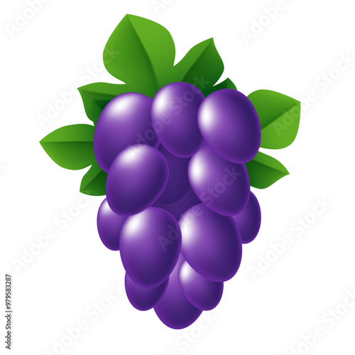 Bunch of grapes. Vector clipart isolated on white background.